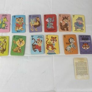Vintage Whitman Animal Rummy Card Game Complete 46 Cards